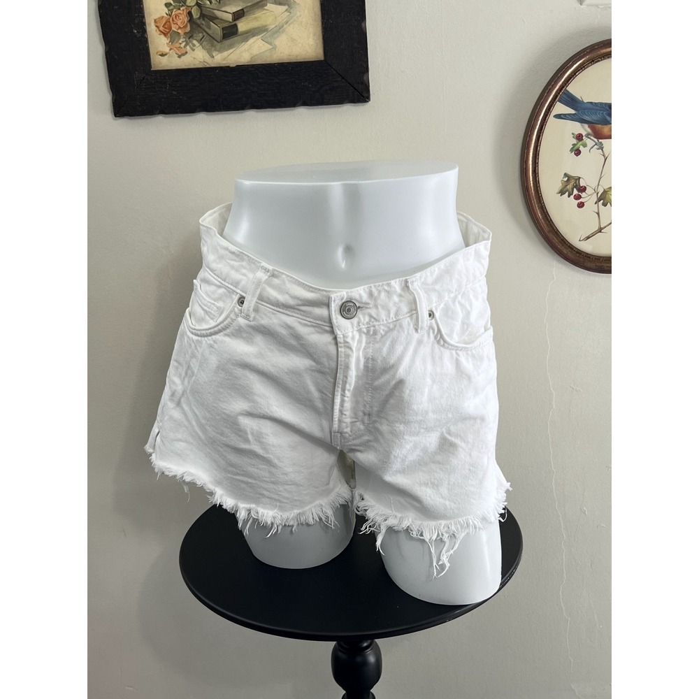 Reformation Sutton Low Rise Slouchy Denim Jean Shorts White Size 27